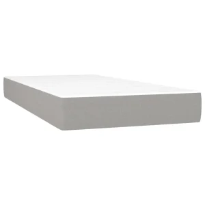 VidaXL Sommier Tapissier Matelas Et LED Gris Clair 200×200 Cm Tissu livraison la plus rapide 15