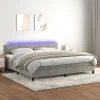VidaXL Sommier Tapissier Matelas Et LED Gris Clair 200×200 Cm Velours belle 17