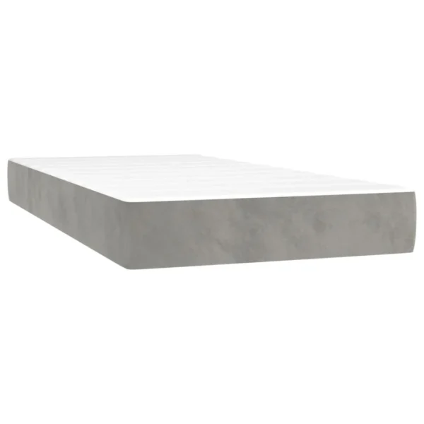 VidaXL Sommier Tapissier Matelas Et LED Gris Clair 200×200 Cm Velours belle 6