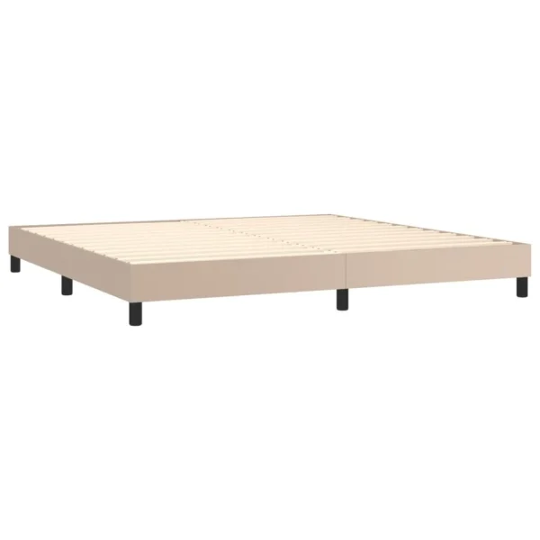 VidaXL Sommier Tapissier Matelas LED Cappuccino 200×200 Cm Similicuir en ligne 4