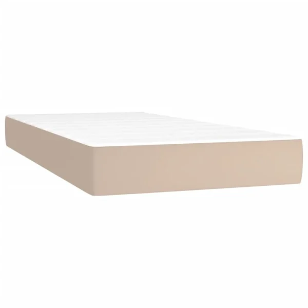 VidaXL Sommier Tapissier Matelas LED Cappuccino 200×200 Cm Similicuir en ligne 5