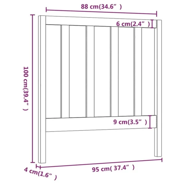 site pas cher VidaXL Tête De Lit 95x4x100 Cm Bois Massif De Pin 6