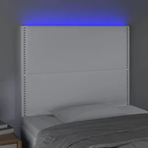 Réductions VidaXL Tête De Lit à LED Blanc 100x5x118/128 Cm Similicuir 9