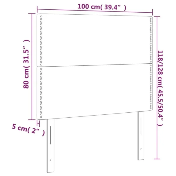 Réductions VidaXL Tête De Lit à LED Blanc 100x5x118/128 Cm Similicuir 6