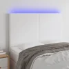 boutique en ligne VidaXL Tête De Lit à LED Blanc 144x5x118/128 Cm Similicuir 17