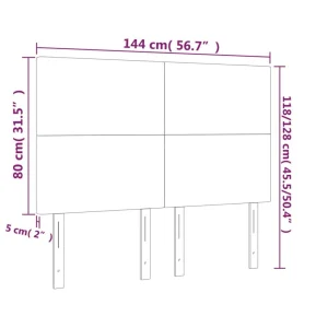 boutique en ligne VidaXL Tête De Lit à LED Blanc 144x5x118/128 Cm Similicuir 15