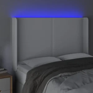 VidaXL Tête De Lit à LED Blanc 147x16x118/128 Cm Similicuir boutique en ligne 11