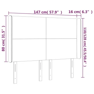 VidaXL Tête De Lit à LED Blanc 147x16x118/128 Cm Similicuir boutique en ligne 15