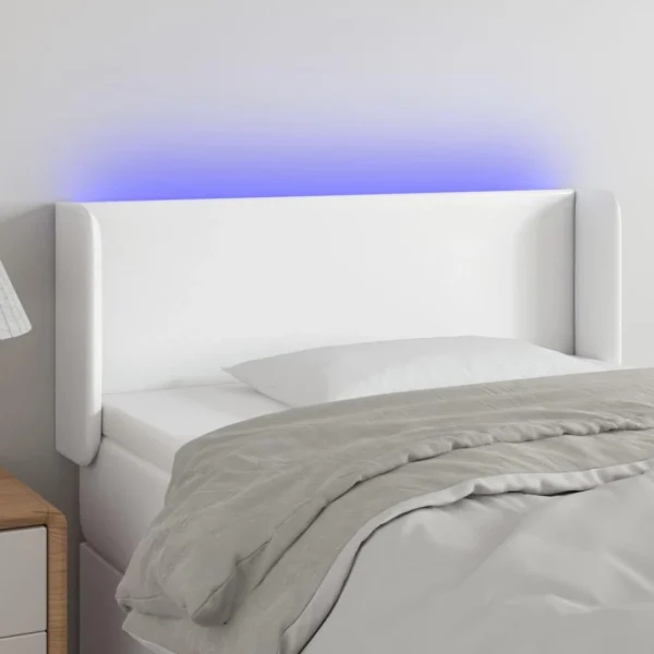 Livraison rapide VidaXL Tête De Lit à LED Blanc 83x16x78/88 Cm Similicuir 1
