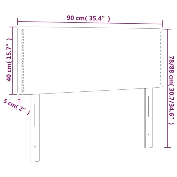 VidaXL Tête De Lit à LED Blanc 90x5x78/88 Cm Similicuir meilleur cadeau 6
