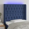 belle VidaXL Tête De Lit à LED Bleu 103x16x118/128 Cm Tissu 19