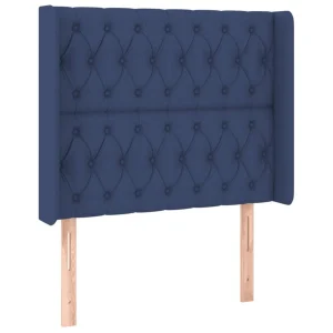 belle VidaXL Tête De Lit à LED Bleu 103x16x118/128 Cm Tissu 9