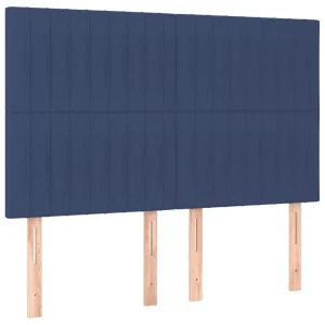 VidaXL Tête De Lit à LED Bleu 144x5x118/128 Cm Tissu grande qualité 11