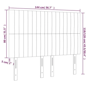 VidaXL Tête De Lit à LED Bleu 144x5x118/128 Cm Tissu grande qualité 15