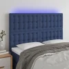 mode pas cher VidaXL Tête De Lit à LED Bleu 144x5x118/128 Cm Tissu 17