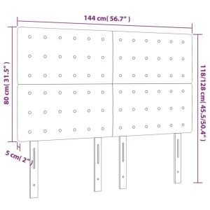 mode pas cher VidaXL Tête De Lit à LED Bleu 144x5x118/128 Cm Tissu 15