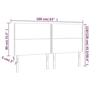 VidaXL Tête De Lit à LED Bleu 160x5x118/128 Cm Tissu magasin en ligne france 15