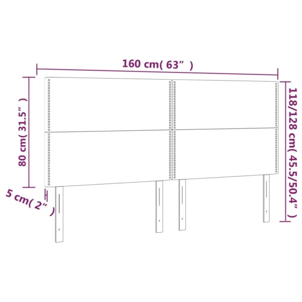 VidaXL Tête De Lit à LED Bleu 160x5x118/128 Cm Tissu magasin en ligne france 6