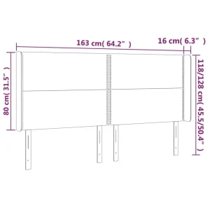 Satisfait ou Remboursé VidaXL Tête De Lit à LED Bleu 163x16x118/128 Cm Tissu 15