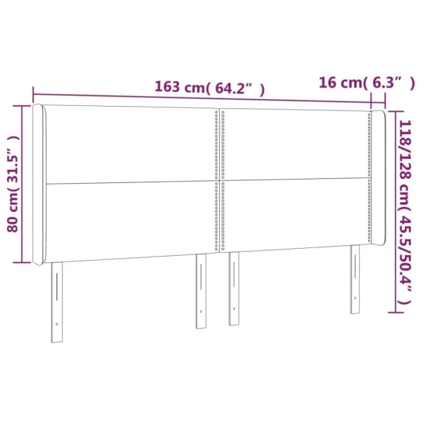 Satisfait ou Remboursé VidaXL Tête De Lit à LED Bleu 163x16x118/128 Cm Tissu 6
