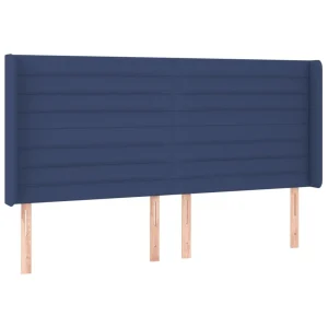 VidaXL Tête De Lit à LED Bleu 203x16x118/128 Cm Tissu ultratendance 9