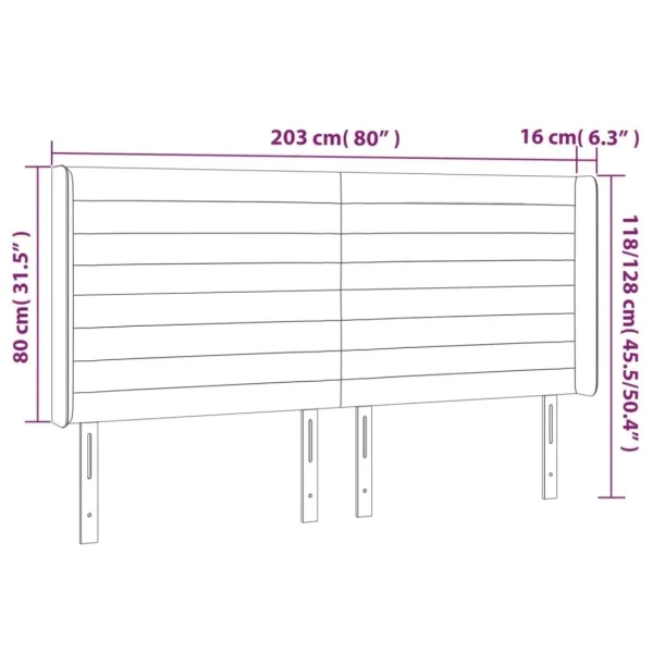 VidaXL Tête De Lit à LED Bleu 203x16x118/128 Cm Tissu ultratendance 6