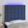 VidaXL Tête De Lit à LED Bleu 80x5x118/128 Cm Tissu boutiqued pas cher 17