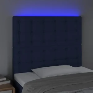 VidaXL Tête De Lit à LED Bleu 80x5x118/128 Cm Tissu boutiqued pas cher 9