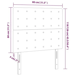 VidaXL Tête De Lit à LED Bleu 80x5x118/128 Cm Tissu boutiqued pas cher 15