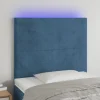 VidaXL Tête De Lit à LED Bleu Foncé 100x5x118/128 Cm Velours Dernières Nouveautés 17