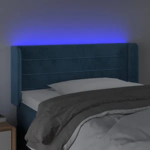 Promotio de vente VidaXL Tête De Lit à LED Bleu Foncé 103x16x78/88 Cm Velours 11