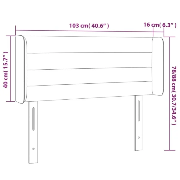 Promotio de vente VidaXL Tête De Lit à LED Bleu Foncé 103x16x78/88 Cm Velours 6