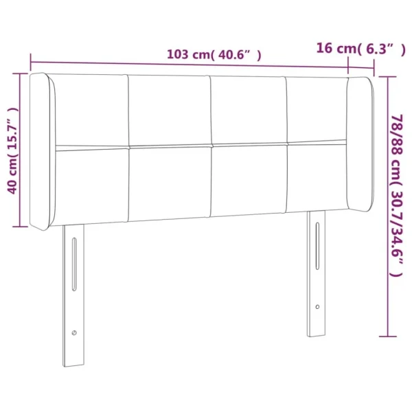 magasin en ligne VidaXL Tête De Lit à LED Bleu Foncé 103x16x78/88 Cm Velours 6