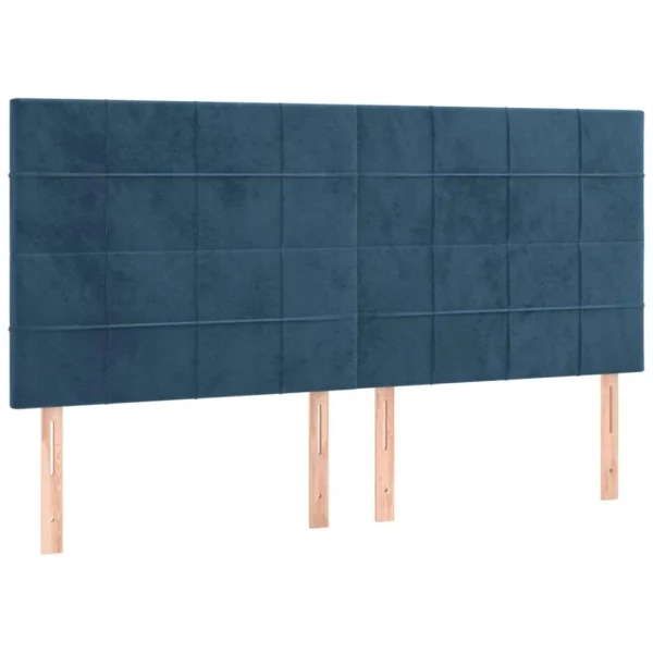 VidaXL Tête De Lit à LED Bleu Foncé 200x5x118/128 Cm Velours garantis authentique 4