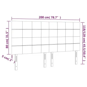 VidaXL Tête De Lit à LED Bleu Foncé 200x5x118/128 Cm Velours garantis authentique 15