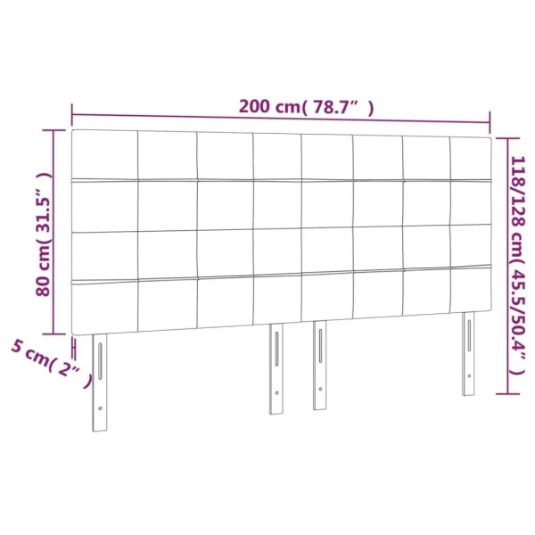 VidaXL Tête De Lit à LED Bleu Foncé 200x5x118/128 Cm Velours garantis authentique 6