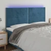 VidaXL Tête De Lit à LED Bleu Foncé 200x5x118/128 Cm Velours REMISE allant jusqu. 17