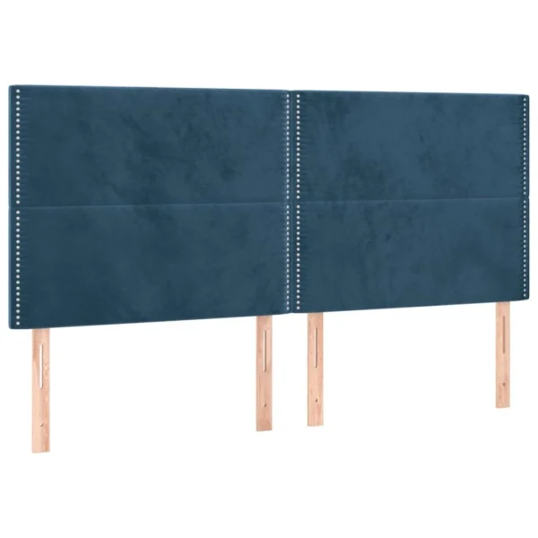 VidaXL Tête De Lit à LED Bleu Foncé 200x5x118/128 Cm Velours REMISE allant jusqu. 4