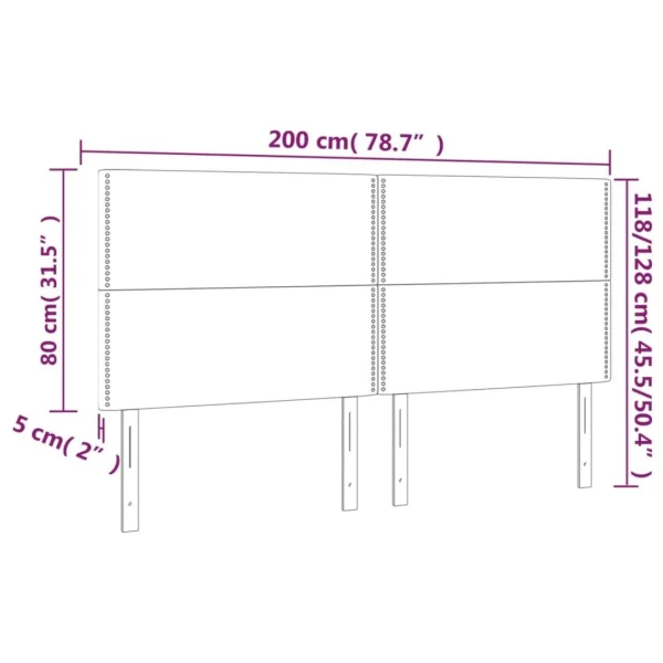 VidaXL Tête De Lit à LED Bleu Foncé 200x5x118/128 Cm Velours REMISE allant jusqu. 6