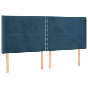 Acheter Maintenant VidaXL Tête De Lit à LED Bleu Foncé 203x16x118/128 Cm Velours 9