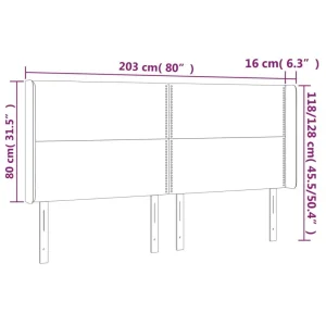 Acheter Maintenant VidaXL Tête De Lit à LED Bleu Foncé 203x16x118/128 Cm Velours 15