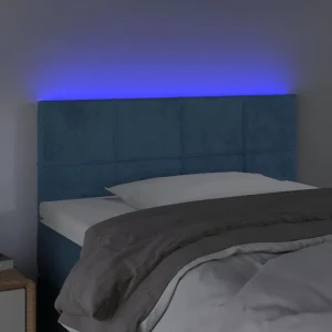 magasin en ligne VidaXL Tête De Lit à LED Bleu Foncé 80x5x78/88 Cm Velours 9