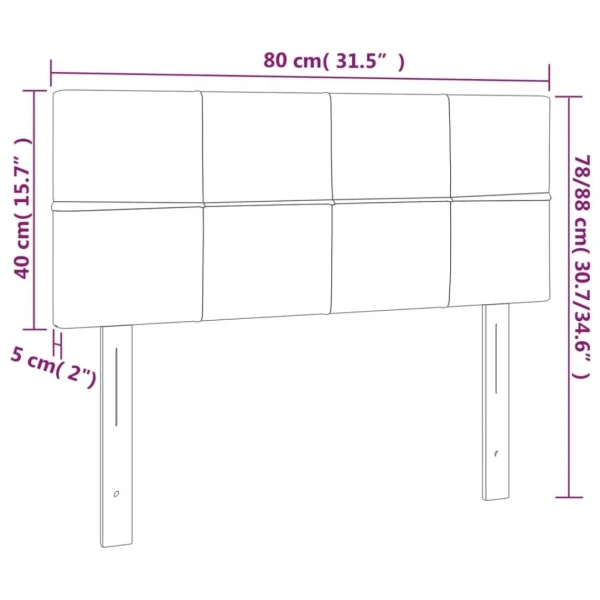 magasin en ligne VidaXL Tête De Lit à LED Bleu Foncé 80x5x78/88 Cm Velours 6