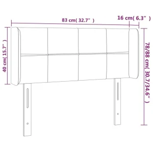 Prestation Et Rapide VidaXL Tête De Lit à LED Bleu Foncé 83x16x78/88 Cm Velours 15