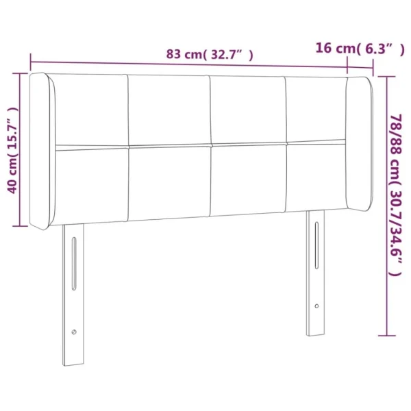 Prestation Et Rapide VidaXL Tête De Lit à LED Bleu Foncé 83x16x78/88 Cm Velours 6