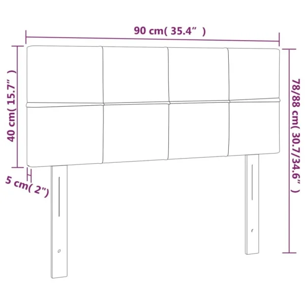 VidaXL Tête De Lit à LED Bleu Foncé 90x5x78/88 Cm Velours Top ventes 6