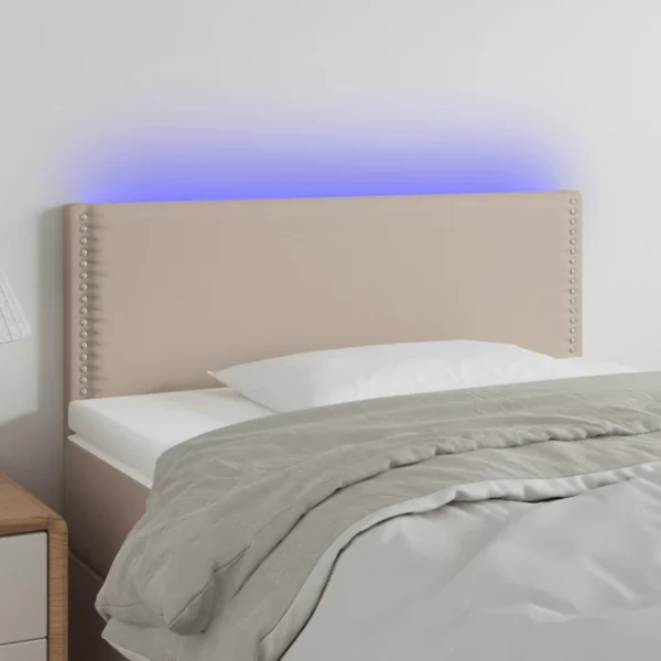 VidaXL Tête De Lit à LED Cappuccino 100x5x78/88 Cm Similicuir excellent qulity 1