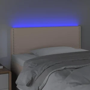 VidaXL Tête De Lit à LED Cappuccino 100x5x78/88 Cm Similicuir excellent qulity 9