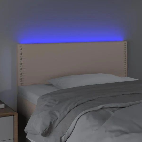 VidaXL Tête De Lit à LED Cappuccino 100x5x78/88 Cm Similicuir excellent qulity 3