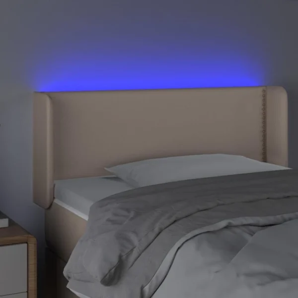VidaXL Tête De Lit à LED Cappuccino 103x16x78/88 Cm Similicuir grande qualité 4